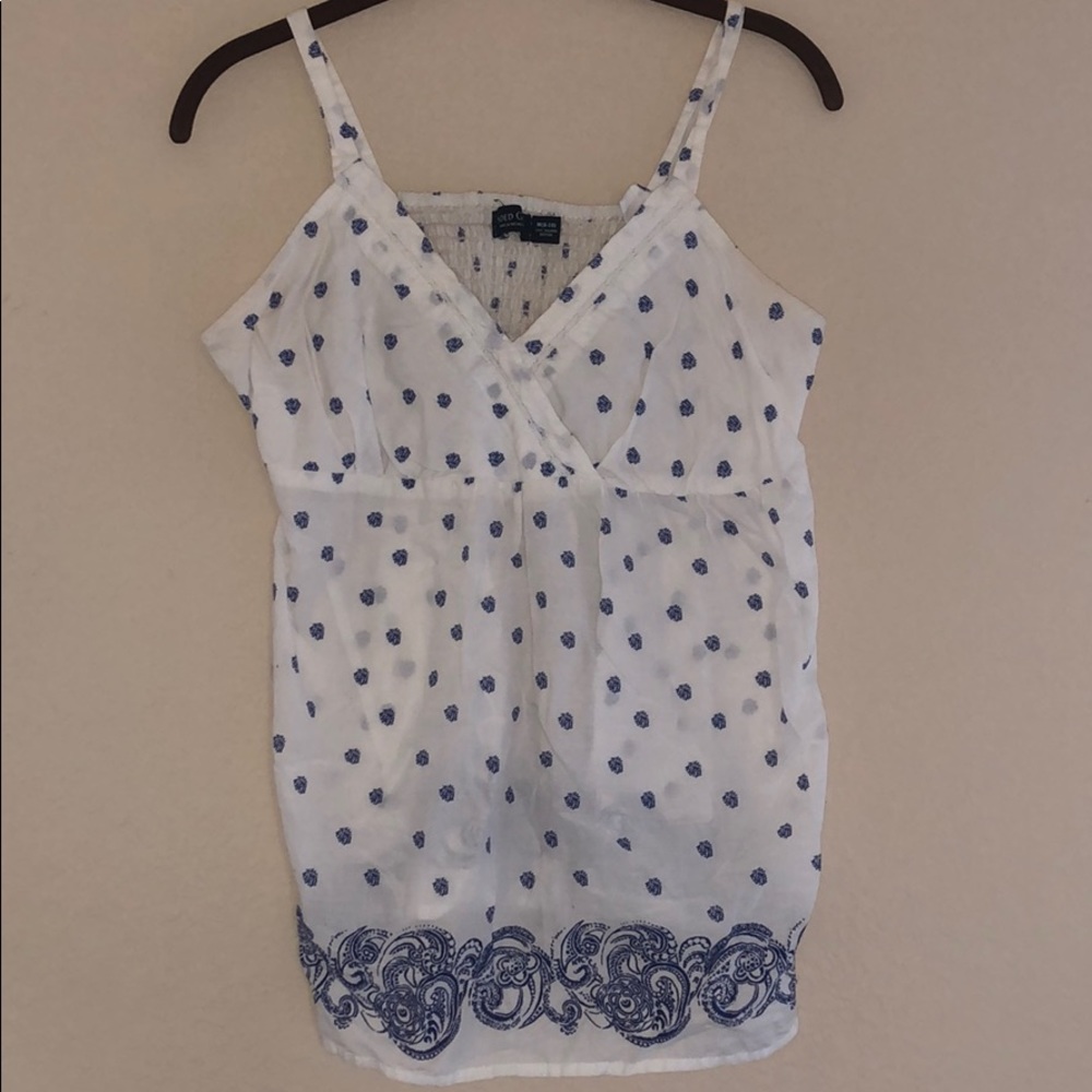 White and Blue Tank Top